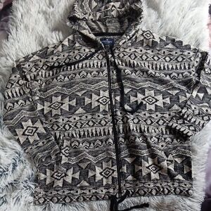 American Eagle Outfitters Black and Cream Patterned Jacket